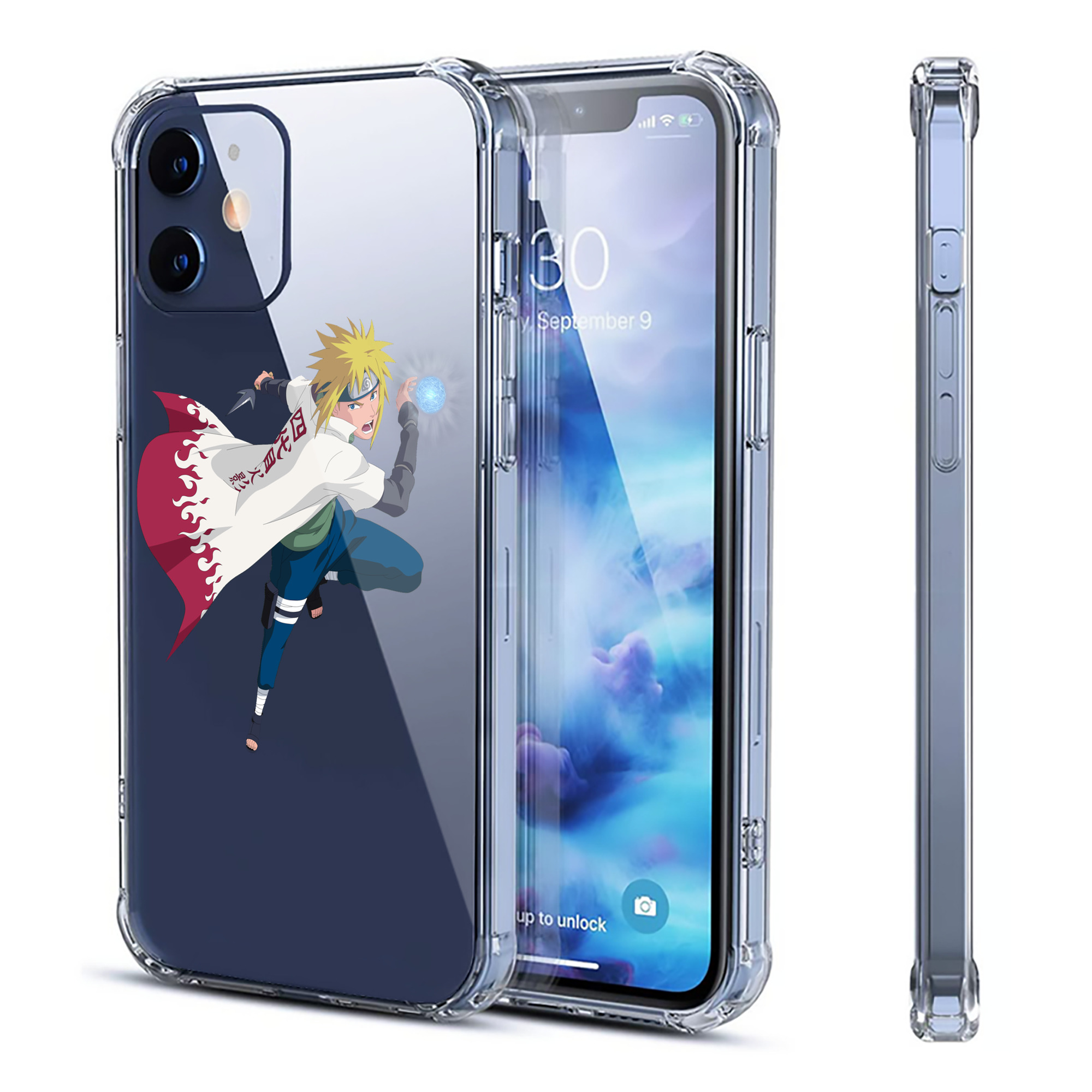 （画像用） NARUTO -ナルト- 波風 ミナト Namikaze Minato 【iPhone 12シリーズ対応】透明スマホケース（クリアソフトケース）